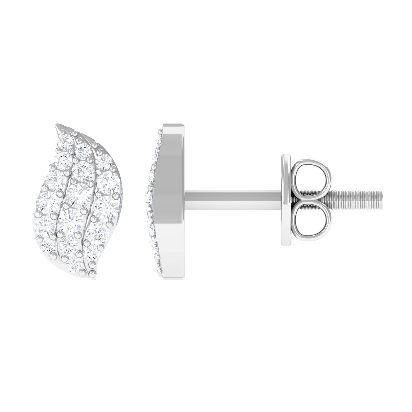 Lillian- 0.50 CT Round Leaf Moissanite Earrings