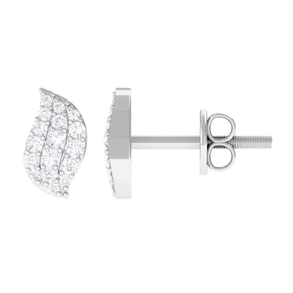 Lillian- 0.50 CT Round Leaf Moissanite Earrings