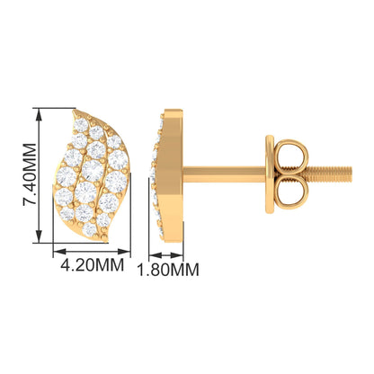 Lillian- 0.50 CT Round Leaf Moissanite Earrings