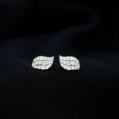 Lillian- 0.50 CT Round Leaf Moissanite Earrings