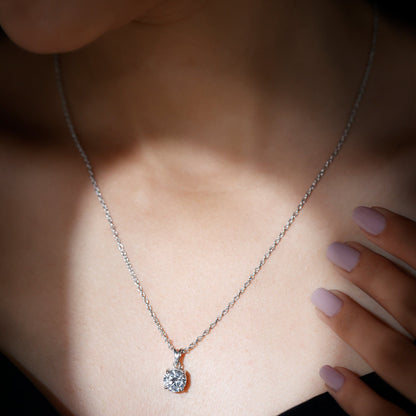 Evangeline- 2.10 TCW Round Solitaire Moissanite Necklace