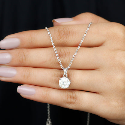 Evangeline- 2.10 TCW Round Solitaire Moissanite Necklace