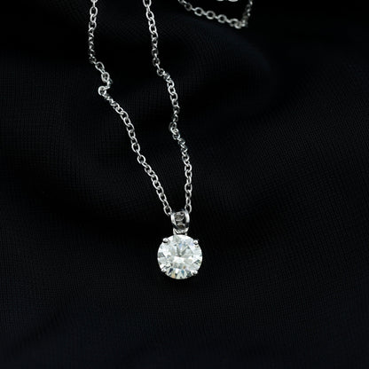 Evangeline- 2.10 TCW Round Solitaire Moissanite Necklace