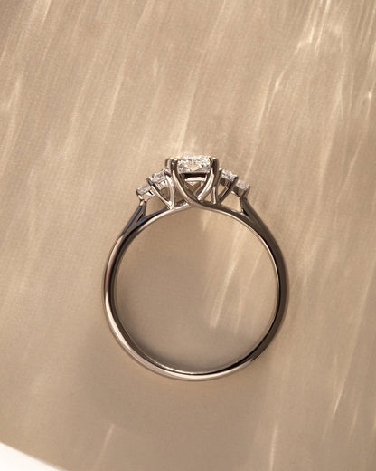 1.0 CT Radiant D/VS2 CVD Diamond Cluster Style Engagement Ring