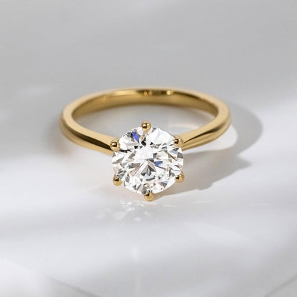 1.50 CT Round F/VS2 CVD Diamond Solitaire Style Engagement Ring