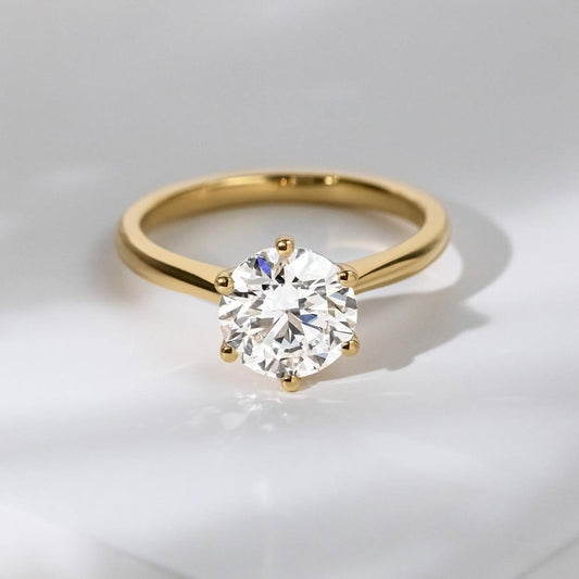 1.50 CT Round F/VS2 CVD Diamond Solitaire Style Engagement Ring