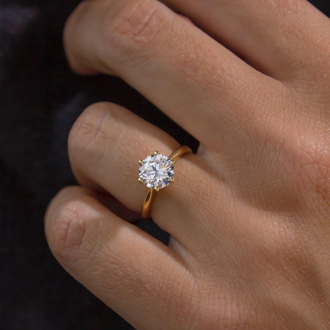 1.50 CT Round F/VS2 CVD Diamond Solitaire Style Engagement Ring