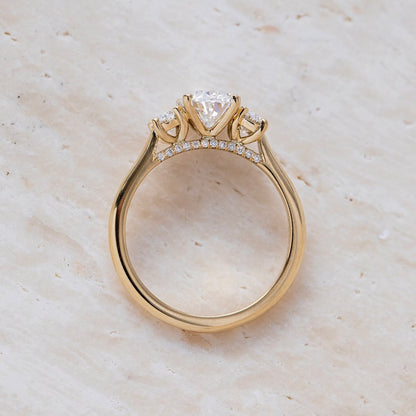 1.60 CT Oval E/VVS1 CVD Diamond Three Stone Style Engagement Ring