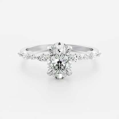 Tina- 1.20 CT Oval  Pave Moissanite Ring