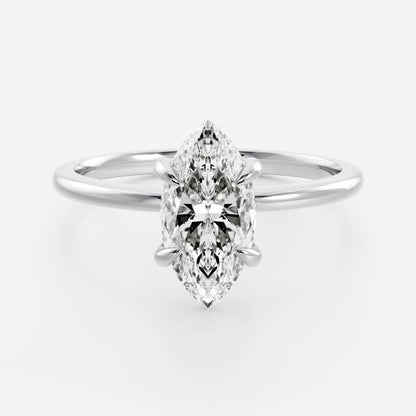 Elizabeht- 1.0 CT Marquise Soitaire Moissanite Ring