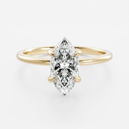 Elizabeht- 1.0 CT Marquise Soitaire Moissanite Ring