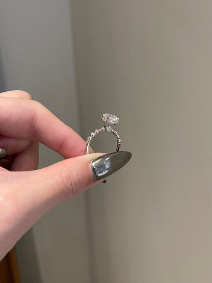 Melissa- 2.0 CT Oval Hidden Halo Moissanite Ring