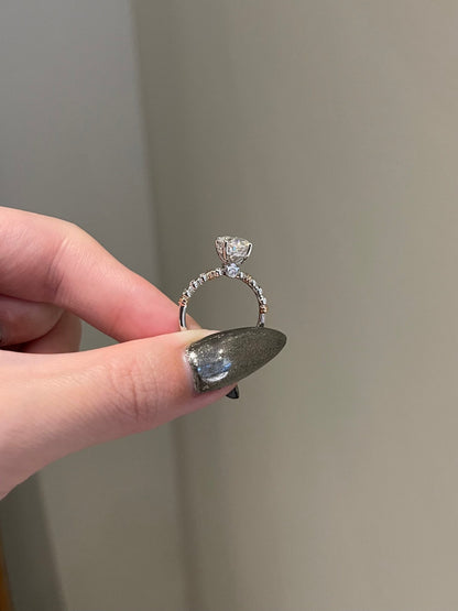 Melissa- 2.0 CT Oval Hidden Halo Moissanite Ring