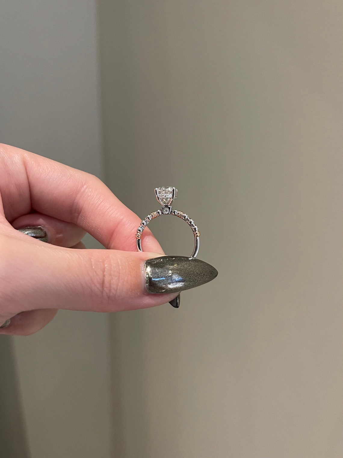 Melissa- 2.0 CT Oval Hidden Halo Moissanite Ring