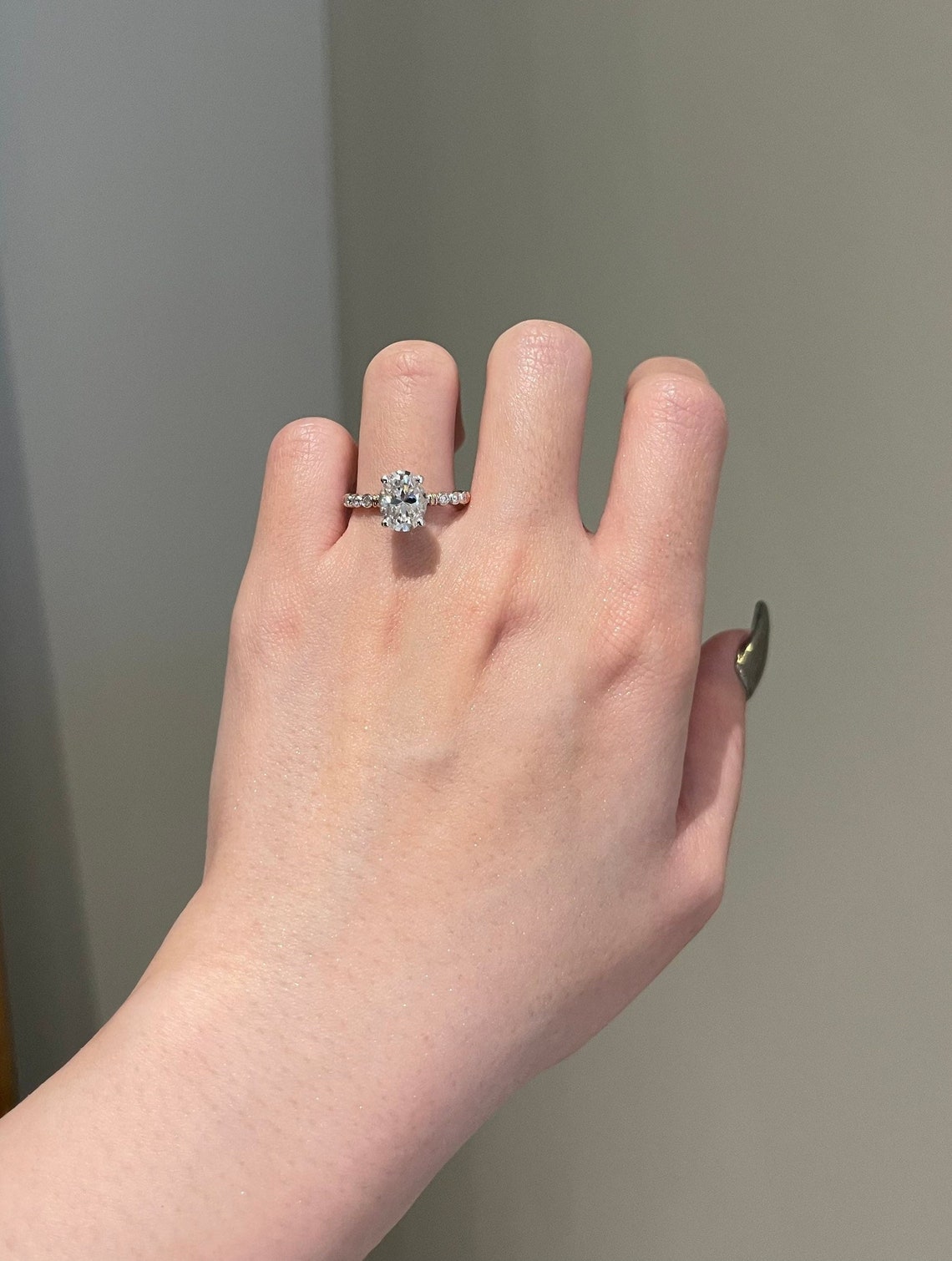 Melissa- 2.0 CT Oval Hidden Halo Moissanite Ring