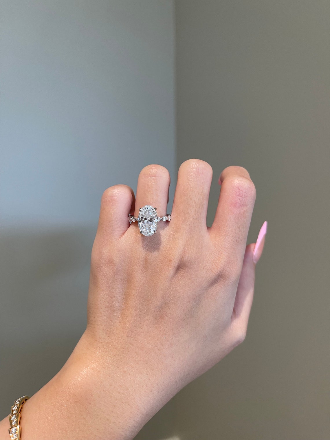 Richard- 7.0 CT Oval Pave Moissanite Ring