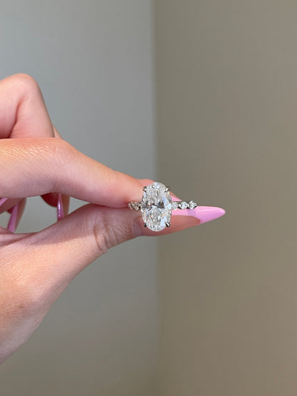 Richard- 7.0 CT Oval Pave Moissanite Ring