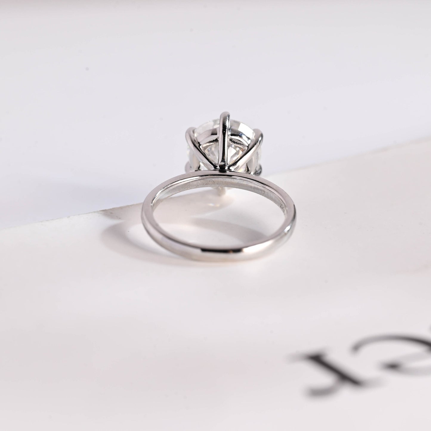 3.5 CT Round Cut Solitaire Moissanite Engagement Ring