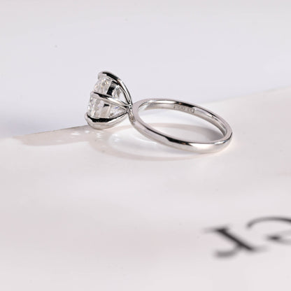 3.5 CT Round Cut Solitaire Moissanite Engagement Ring