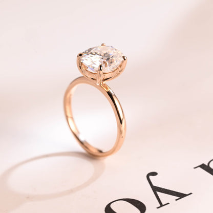 3.5 CT Oval Cut Solitaire Moissanite Engagement Ring