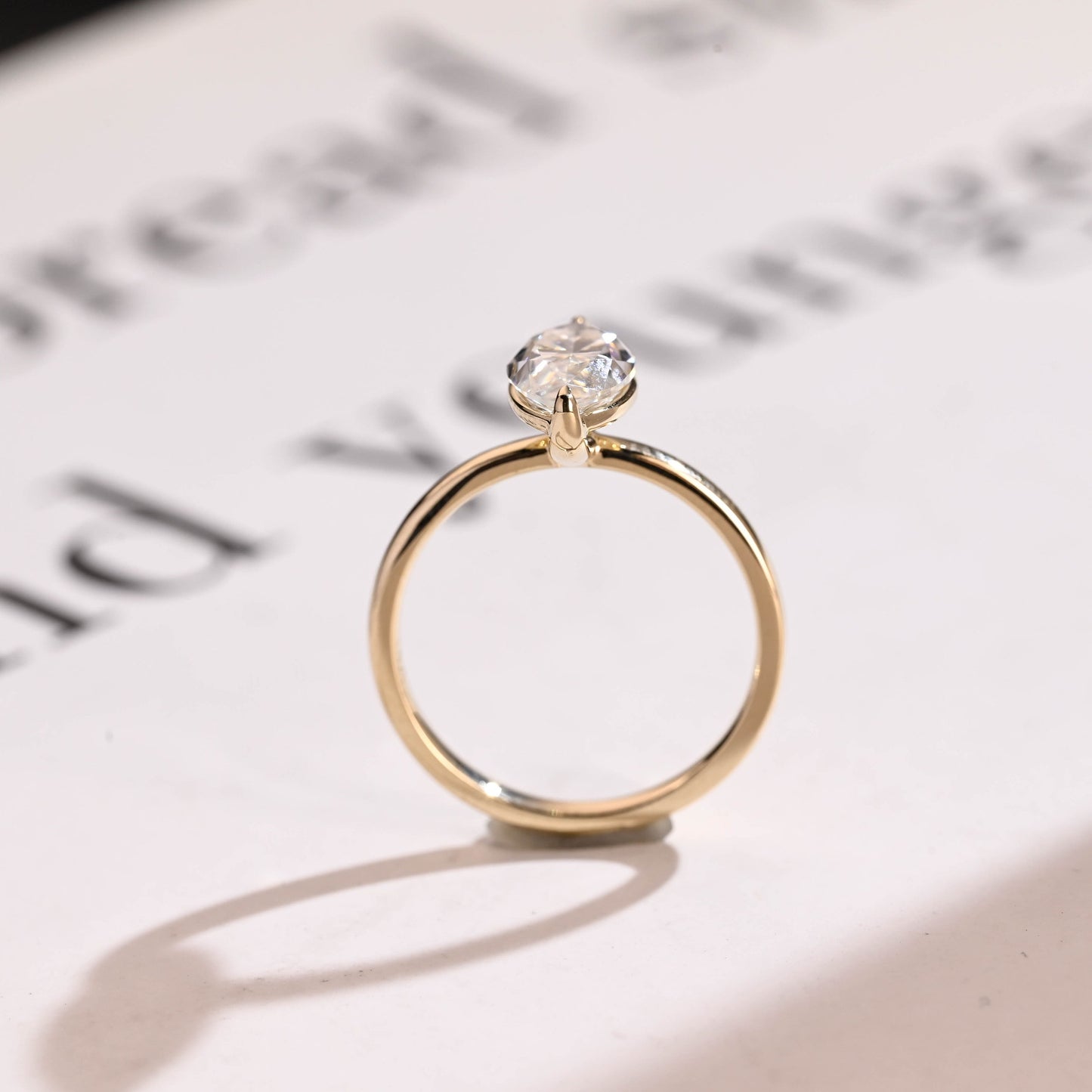 3.0 CT Marquise Cut Solitaire Moissanite Engagement Ring