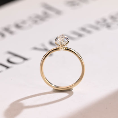 3.0 CT Marquise Cut Solitaire Moissanite Engagement Ring