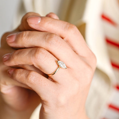 3.0 CT Marquise Cut Solitaire Moissanite Engagement Ring