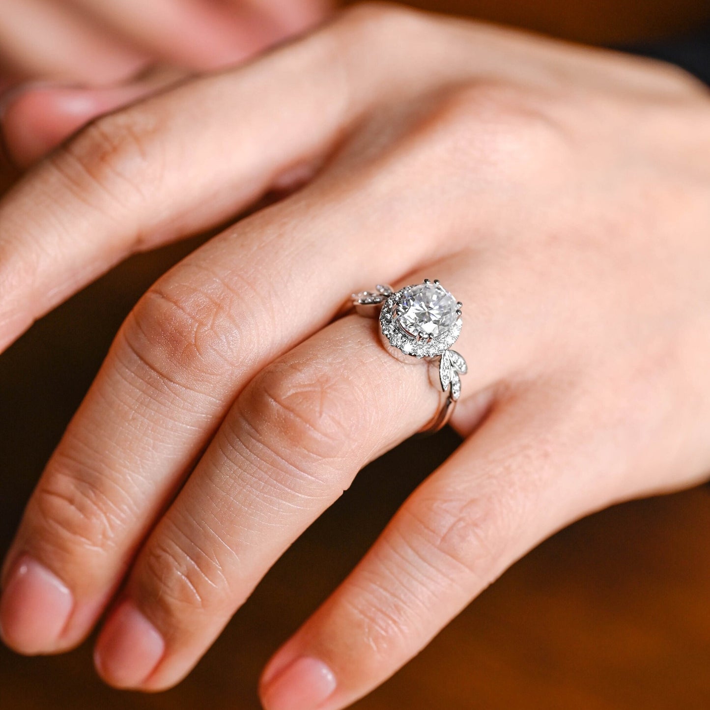 3.5 CT Oval Cut Halo Moissanite Engagement Ring