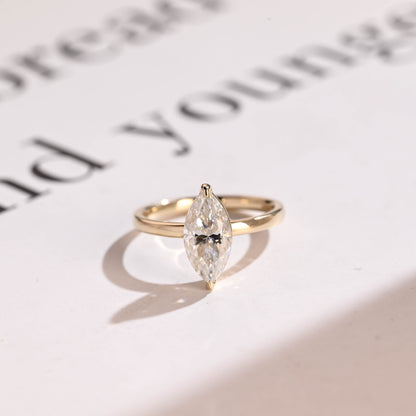 3.0 CT Marquise Cut Solitaire Moissanite Engagement Ring