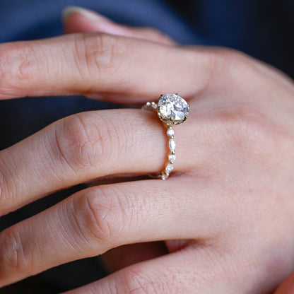 3.0 CT Round Cut Pave Moissanite Engagement Ring