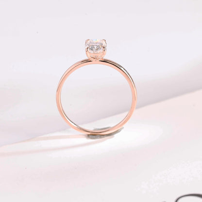 3.0 CT Elongated Cushion Cut Solitaire Moissanite Engagement Ring