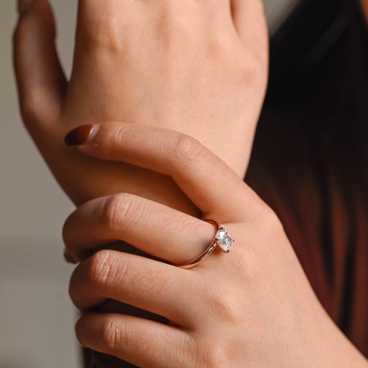 3.0 CT Elongated Cushion Cut Solitaire Moissanite Engagement Ring