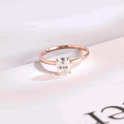 3.0 CT Elongated Cushion Cut Solitaire Moissanite Engagement Ring