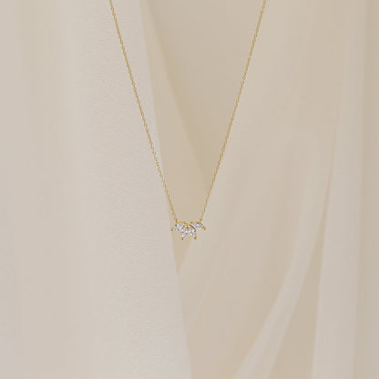 Delilah-0.40 TCW Marquise Flower Petal Moissanite Necklace