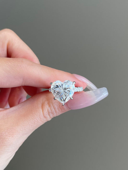 Diane- 7.0 CT Heart Pave Moissanite Ring