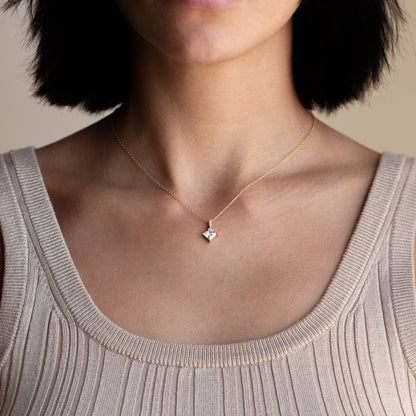 Genevieve-2.50 CT Princess Solitaire Moissanite Necklace