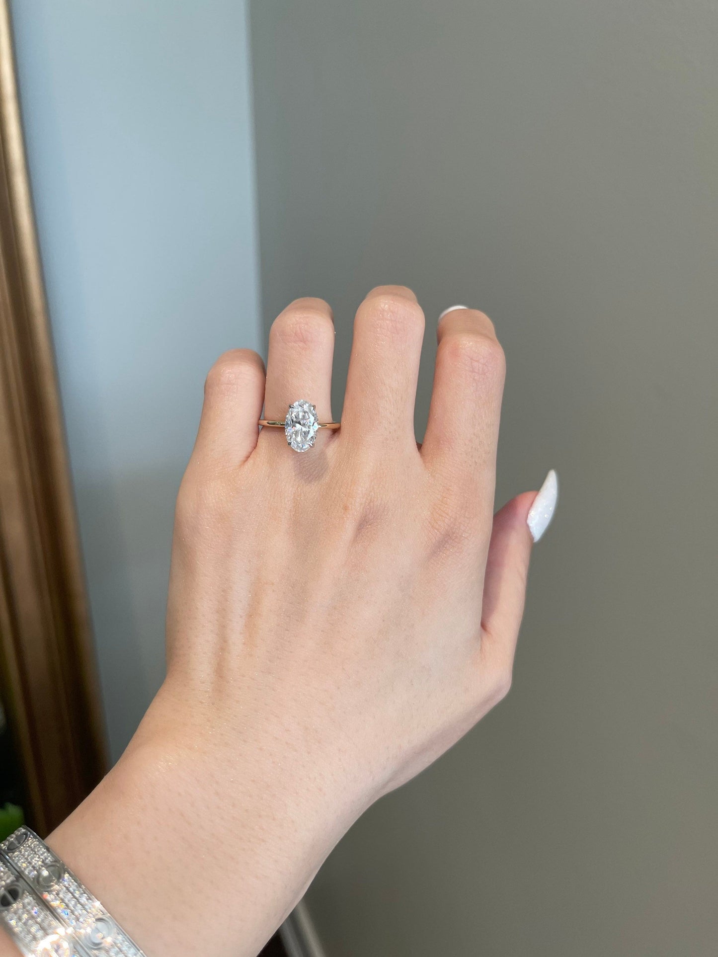 Ryan- 3.0 CT Oval Hidden Halo Moissanite Ring