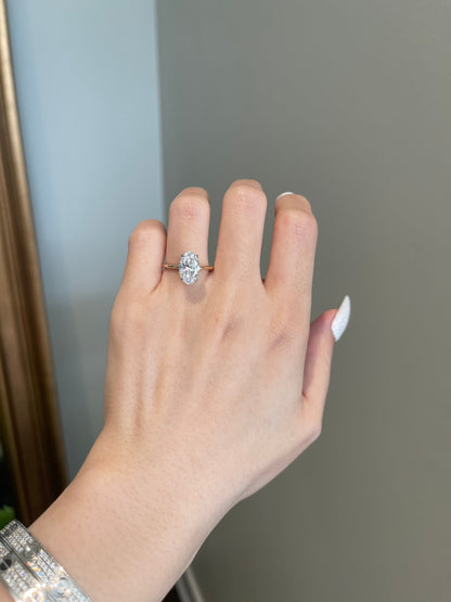 Ryan- 3.0 CT Oval Hidden Halo Moissanite Ring