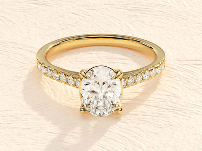Roger- 1.0 CT-2.0 CT Oval Pave Moissanite Ring