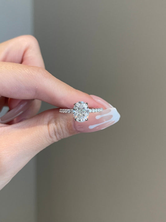 Anthony- 2.0 CT Oval Pave Moissanite Ring