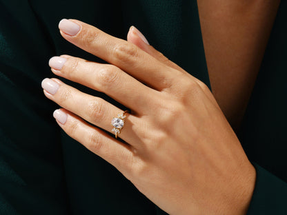 Joan- 1.50 CT Oval Cluster Moissanite Ring