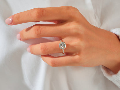 Kyle- 1.0 CT Cushion Halo Pave Moissanite Ring