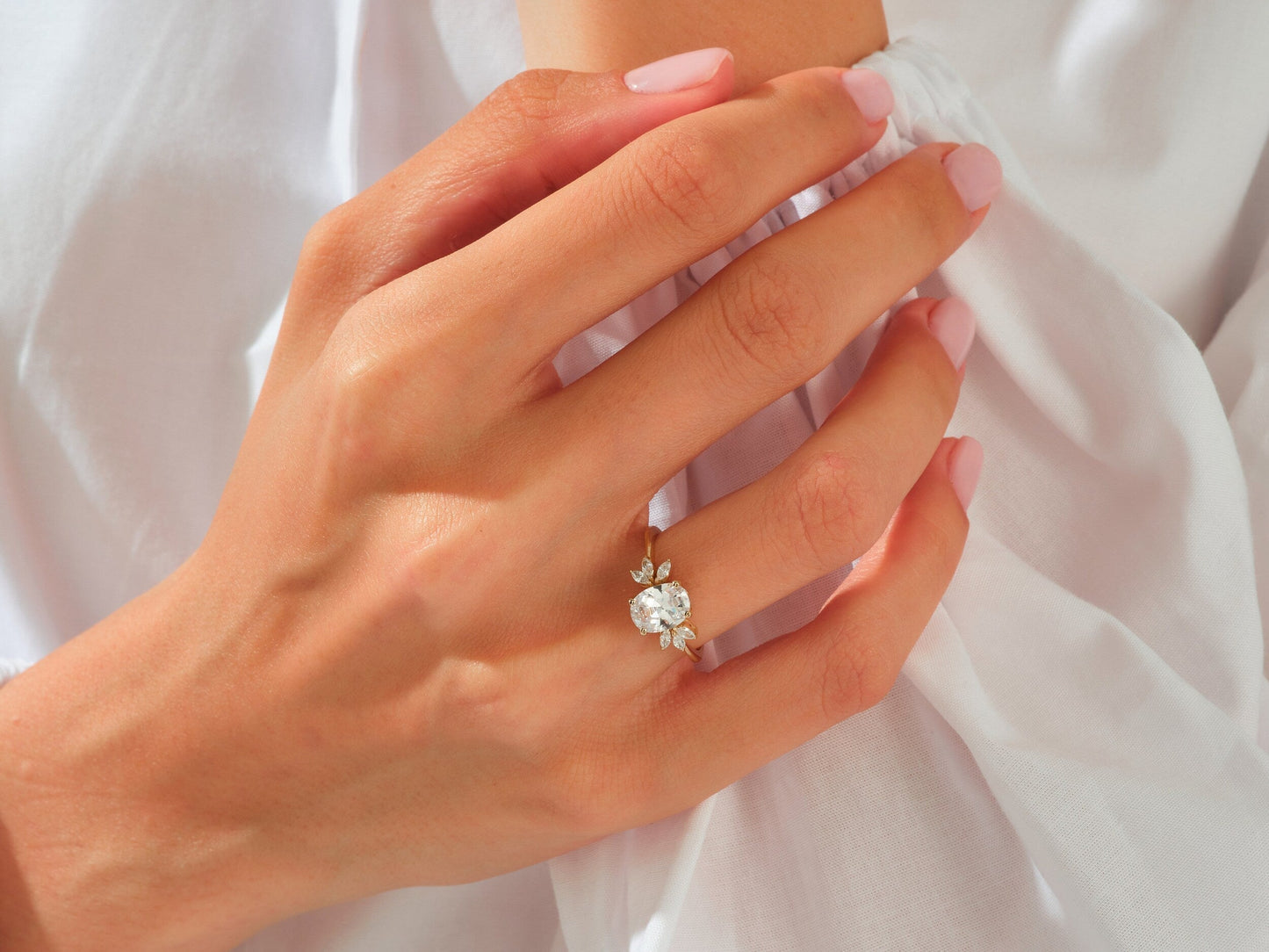 Joan- 1.50 CT Oval Cluster Moissanite Ring