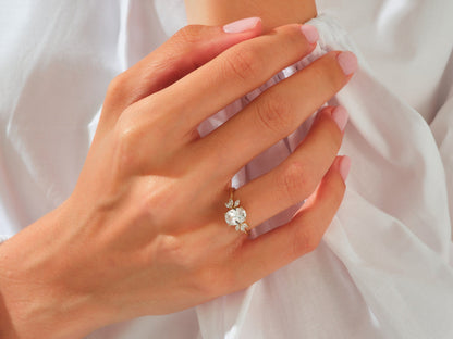 Joan- 1.50 CT Oval Cluster Moissanite Ring