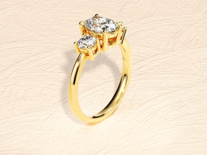 Johnny- 2.0 CT Oval Three Stone Style Moissanite Ring