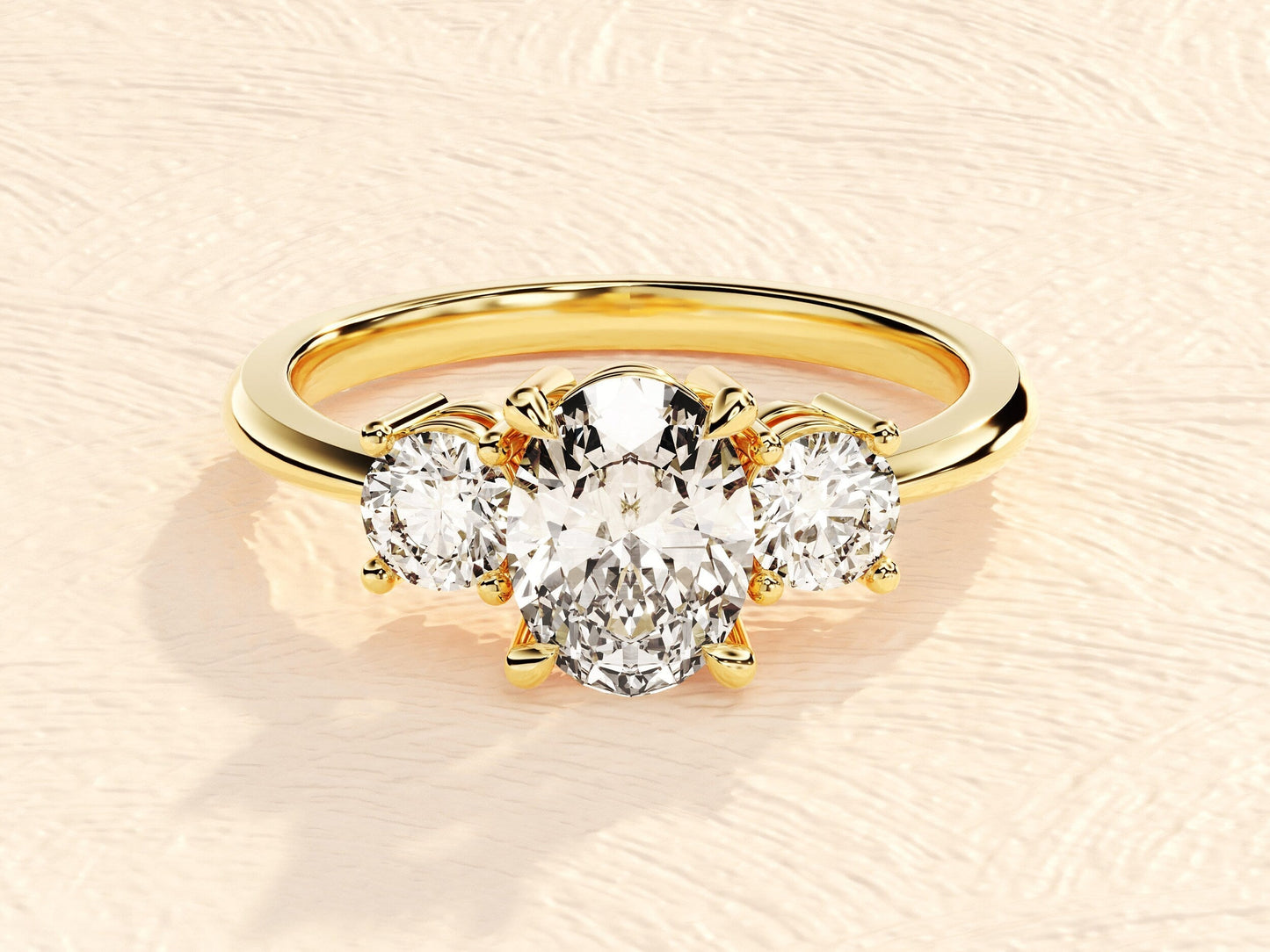 Johnny- 2.0 CT Oval Three Stone Style Moissanite Ring