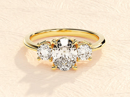 Johnny- 2.0 CT Oval Three Stone Style Moissanite Ring