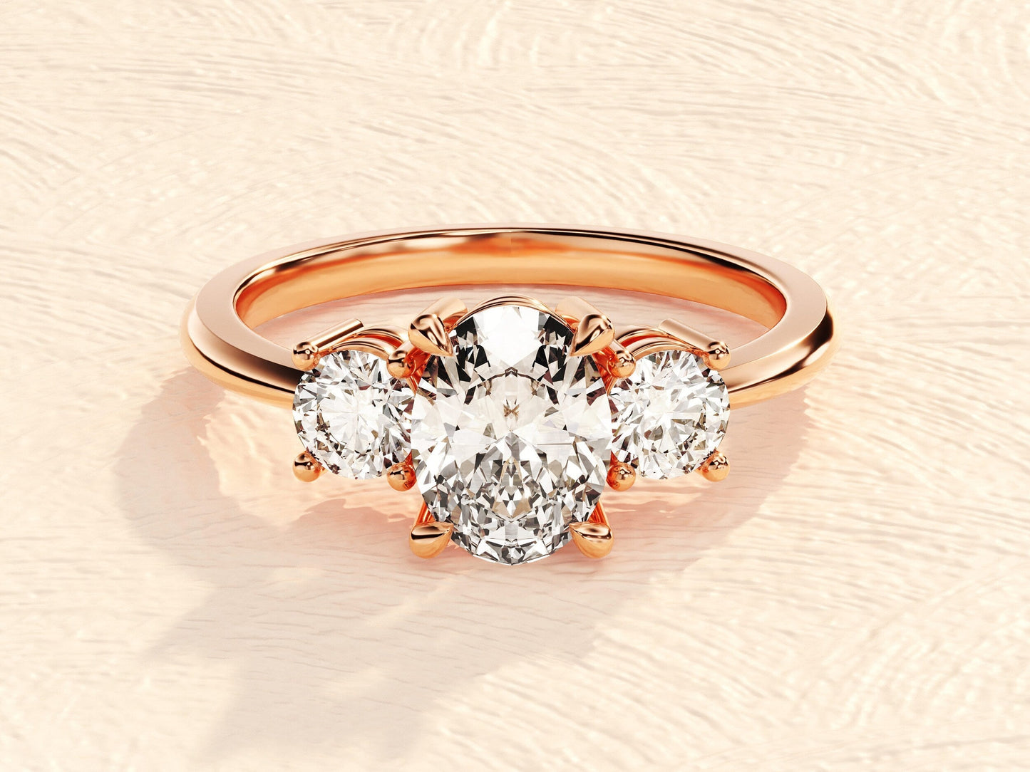 Johnny- 2.0 CT Oval Three Stone Style Moissanite Ring