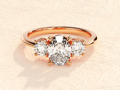 Johnny- 2.0 CT Oval Three Stone Style Moissanite Ring