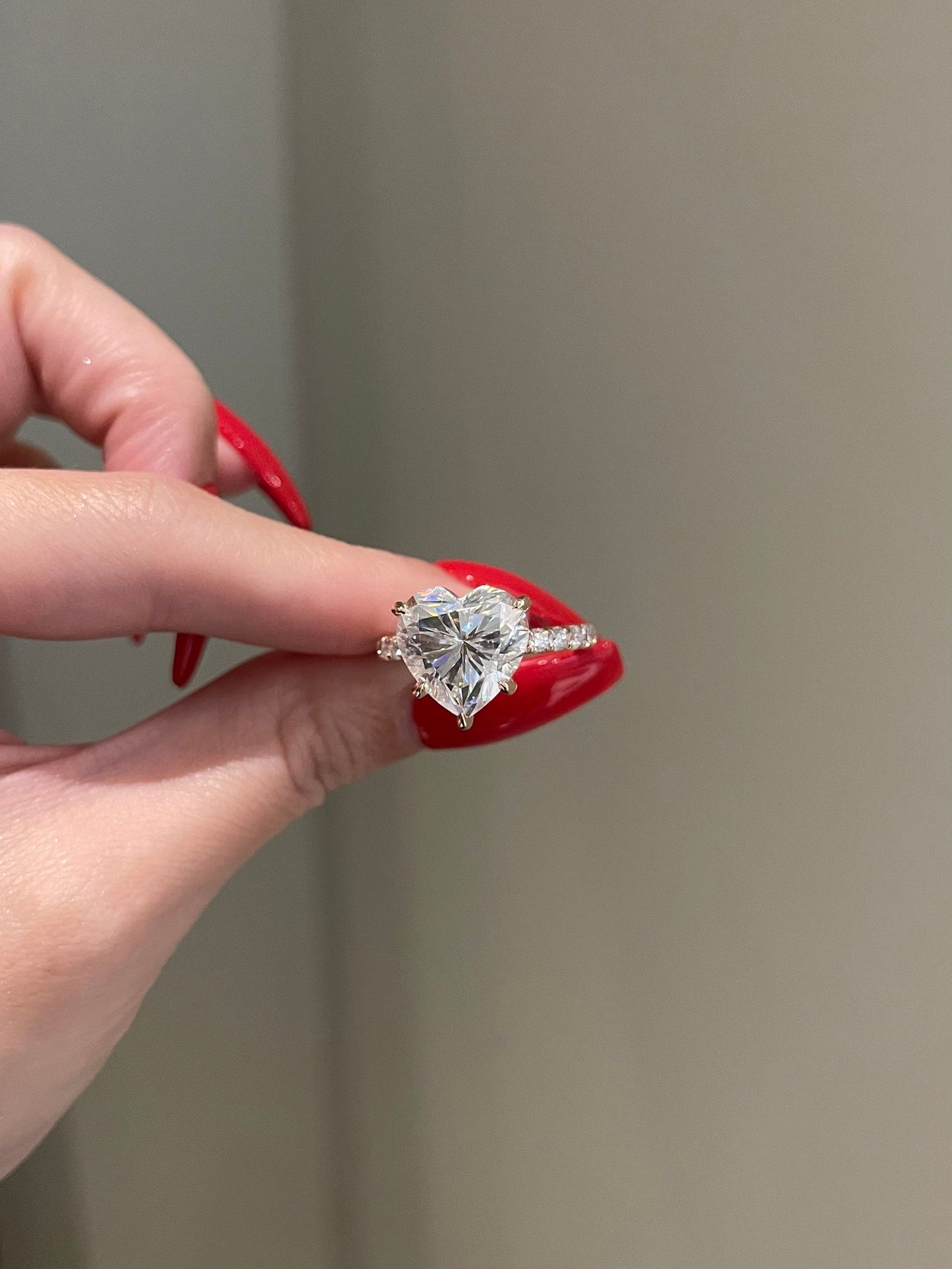 Diane- 7.0 CT Heart Pave Moissanite Ring